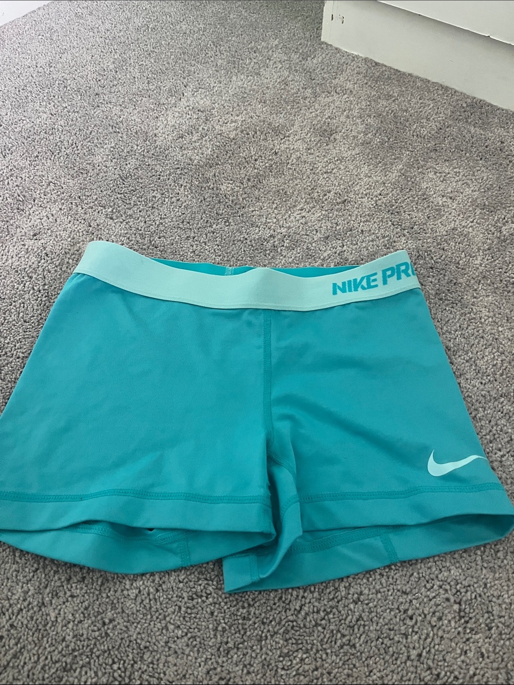 Nike Teal Bike Shorts with Light Teal Waistband